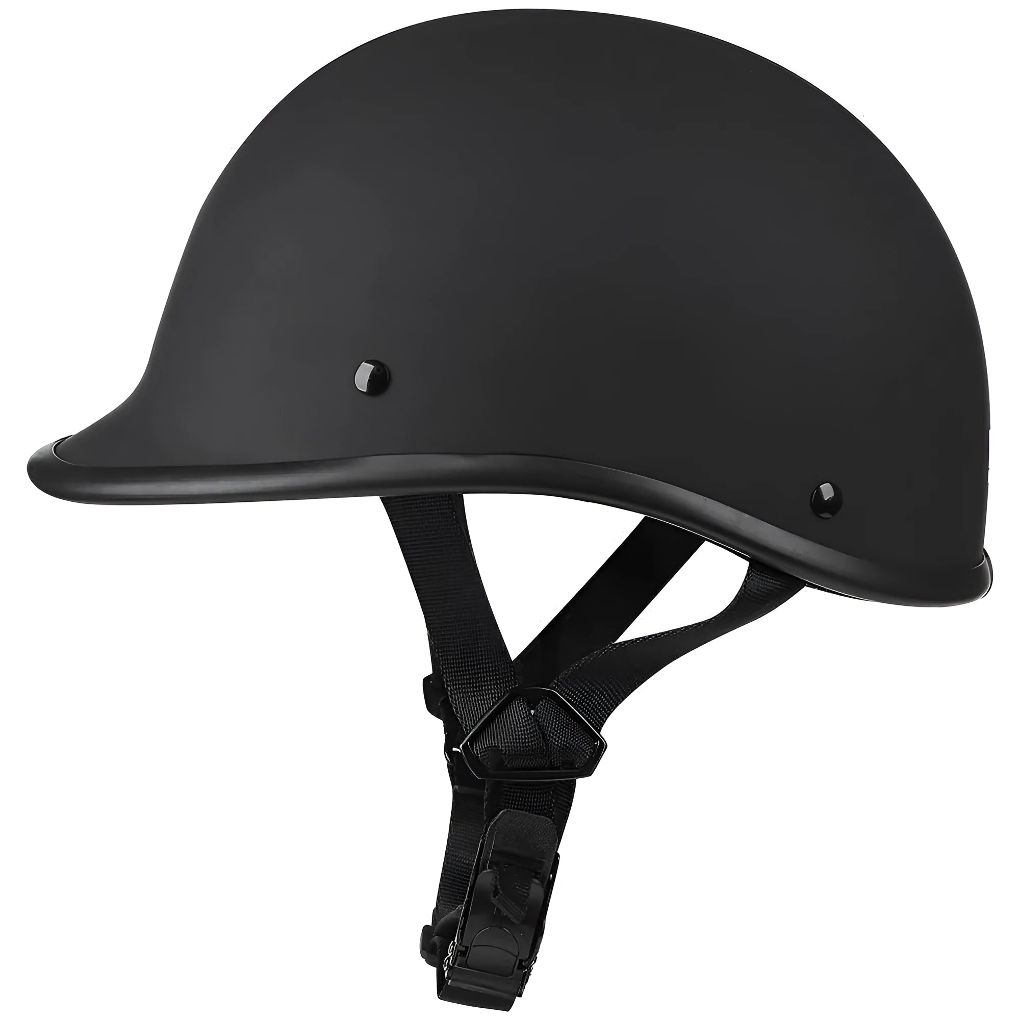 Retro hand-curved motorcycle helmet in ABS construction showing colour options including matte black, bright black, white, cement grey and carbon fibre