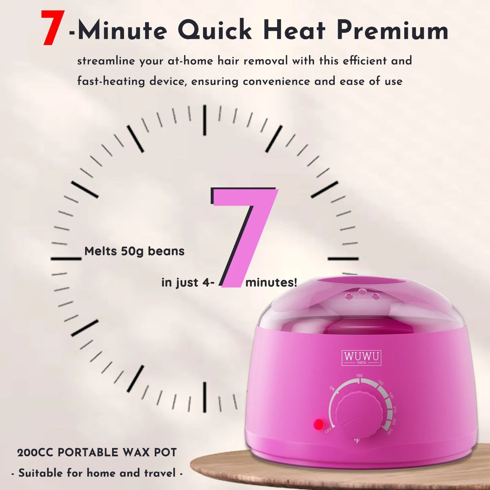 27-piece hypoallergenic wax kit with wax heater, coloured wax beads, and applicator sticks for home hair removal.