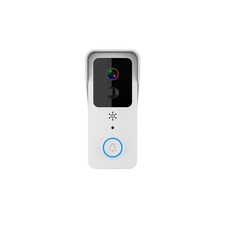 Black or white waterproof smart visual doorbell unit for outdoor security.