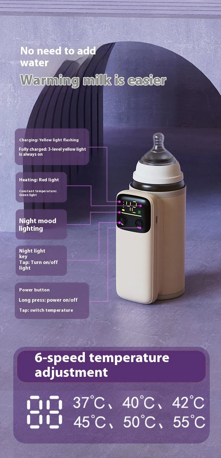 Universal baby bottle insulation cover with heating function and 8000mAh fast-charge battery