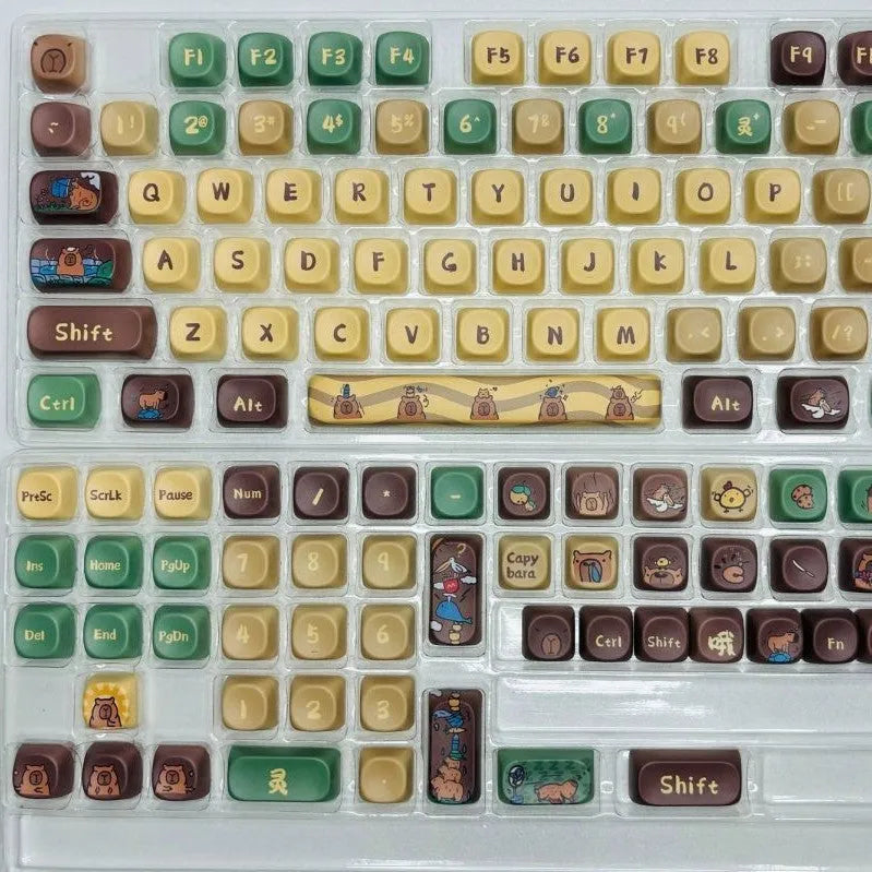 Capabala 130 key ABS mechanical keyboard keycap set with MOA profile laid out.