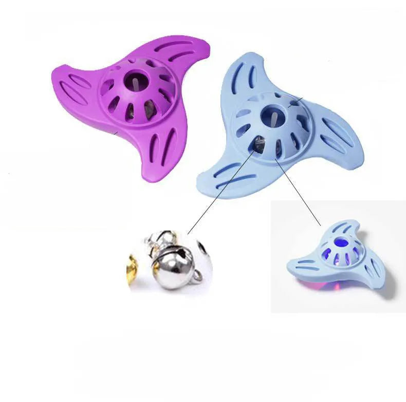 Blue bite-resistant boomerang dog toy with molar texture for large breed chewing.