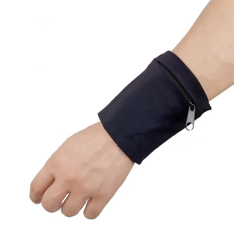 Wrist bag armband sleeve for camping and fitness, dimensions 10cm by 10.5cm.