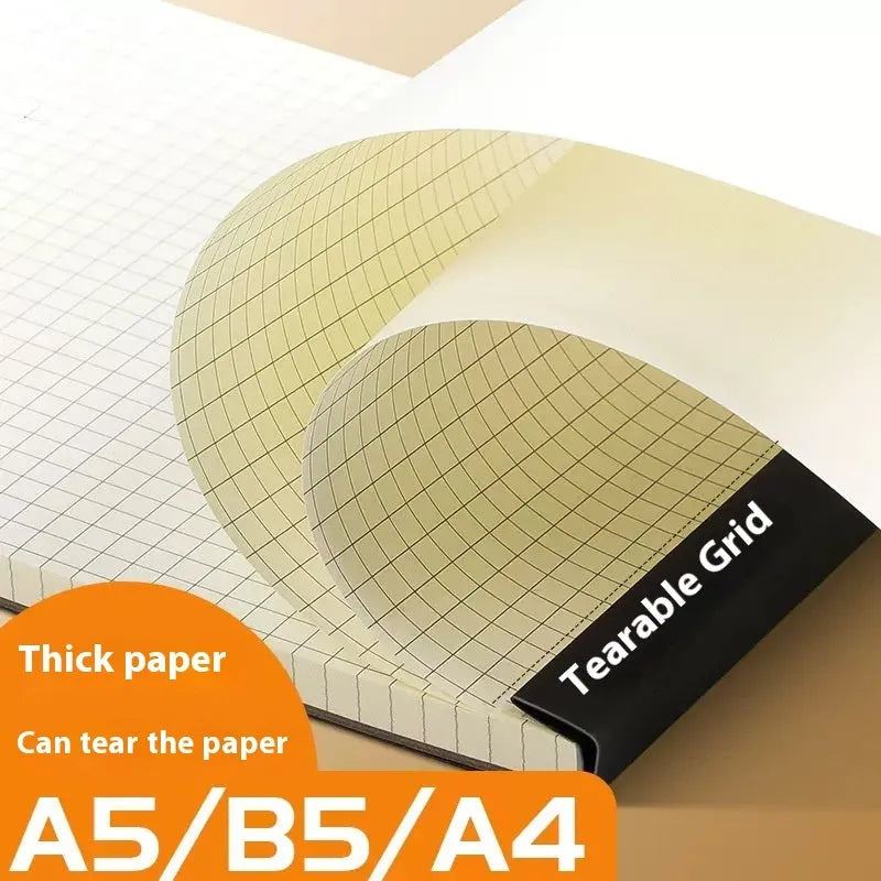A5 and B5 writing pads with 80 wood-free paper sheets in grid, lined and blank page styles