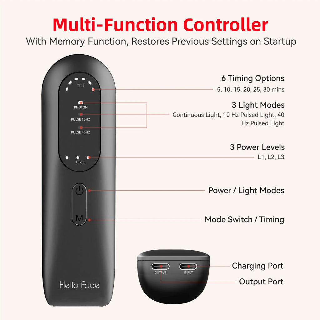 Red light hot compress neck mask with controller for cervical vertebra physiotherapy