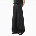 Black gold high-waisted straight-leg women's jeans on a model