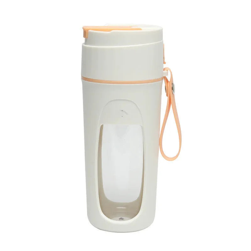 Portable USB blender with borosilicate glass cup in fresh orange colour