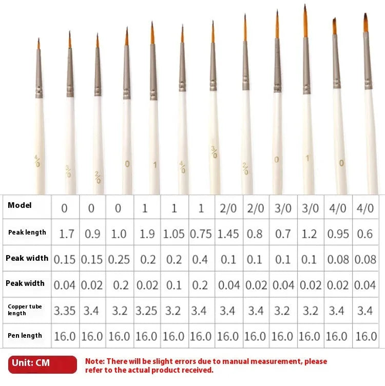 12 nylon wool hook line art markers in solid wood holder with pearl white tips
