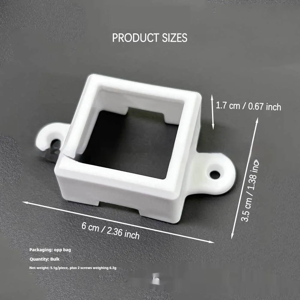 White plastic LED light protective lampshade cover, dimensions 1.7cm by 6cm.