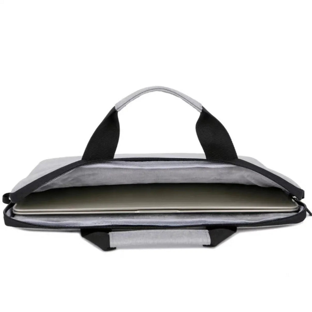 Grey Oxford cloth men's laptop bag with protective interior lining