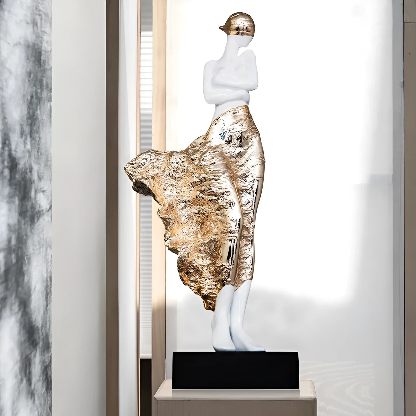 48cm tall metallic finish character ornament in modern style for home decoration