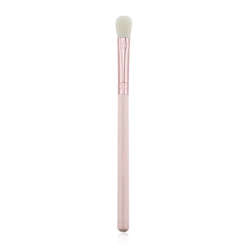 26 pink-handled makeup brushes with wooden handles and a PU storage bag.