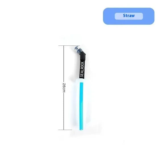 A single portable plastic drinking straw for off-road mountain climbing and biking adventures.
