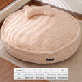 Round nest pet bed with removable cloth cover in milk tea colour