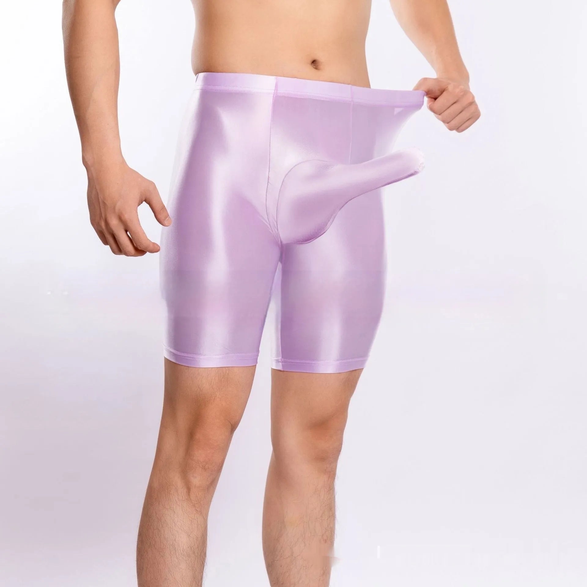 Men's plus size shiny nylon sports shorts in multiple colours and sizes