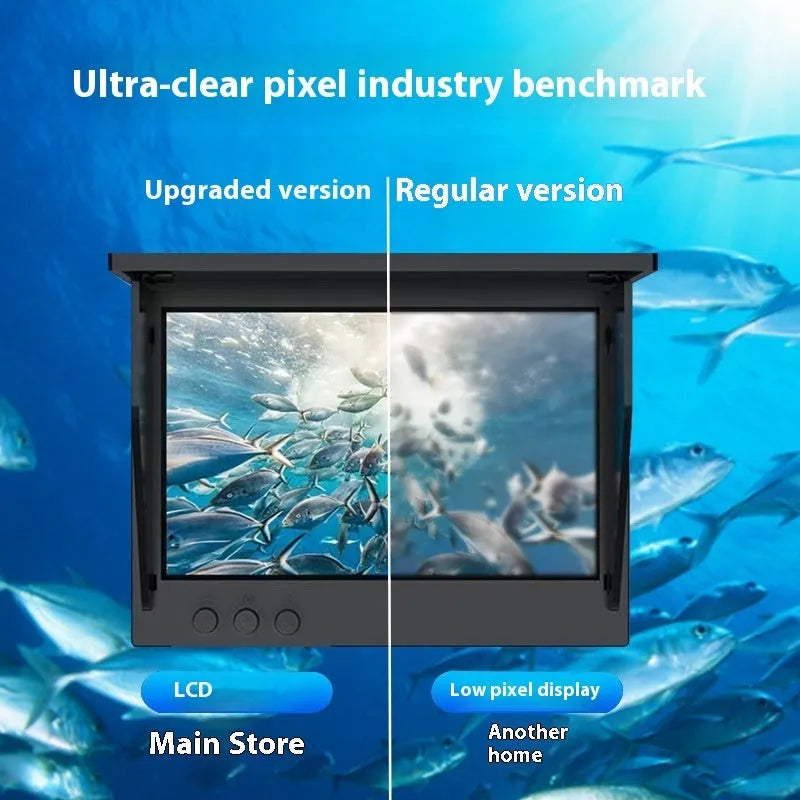 Underwater fish finder HD camera with 4.3-inch screen, 8 LED lights, and a choice of 15, 20, or 30-metre cable.