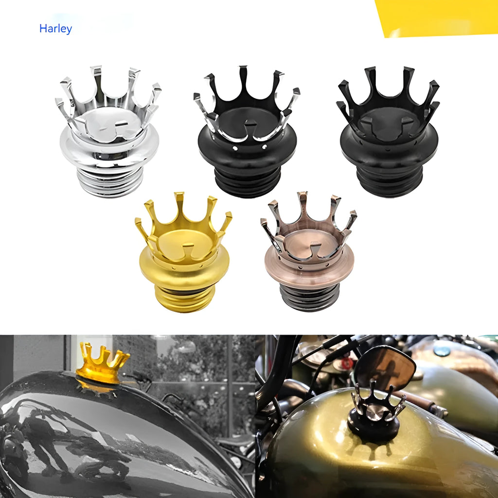 Harley-Davidson aluminium alloy fuel tank cap cover in black, bronze, gold, electroplating and black white finishes