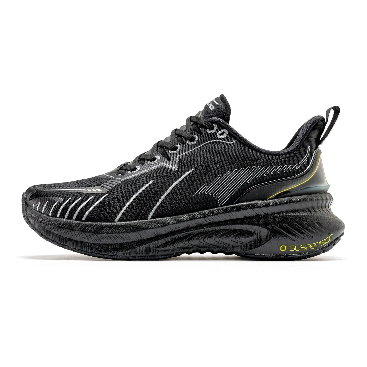 Low-top running sneakers with a breathable mesh upper and rubber sole, shown in a colour option like red or black.