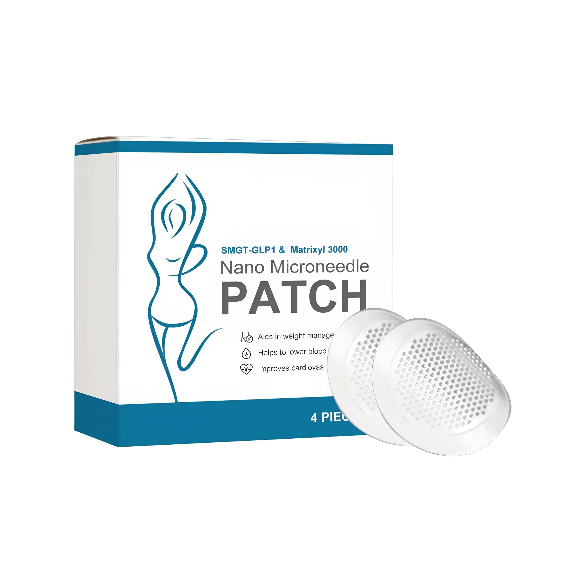 Four microneedle patches for body shaping with curcumin, garlic and bromelain active ingredients
