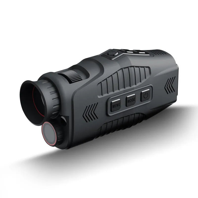 HD infrared night vision monocular with 1.54 inch display and 5X digital zoom on dark background