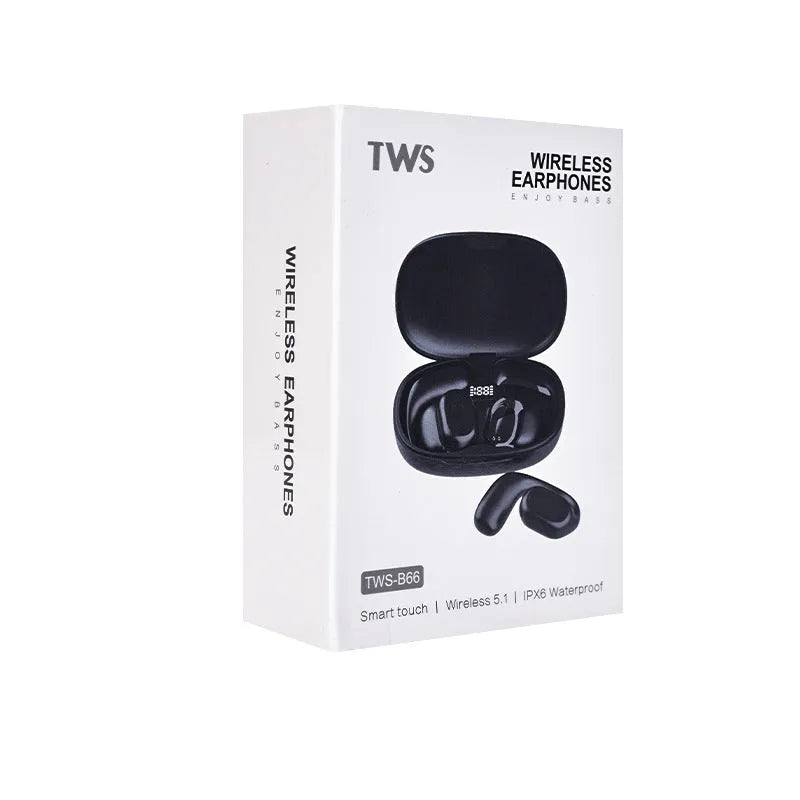 Two ear noise reduction Bluetooth translation earphones in black with simultaneous interpretation feature for multi-country use