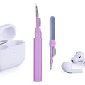Bluetooth earbuds cleaning pen with ABS fibre flocking tip, 10.8cm long, in black colour