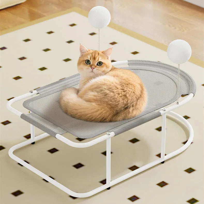 Large grey fabric kennel for cats and puppies with a breathable bracket design