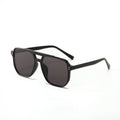 Women's square double beam fashion sunglasses with black frame and various coloured lenses for UV protection