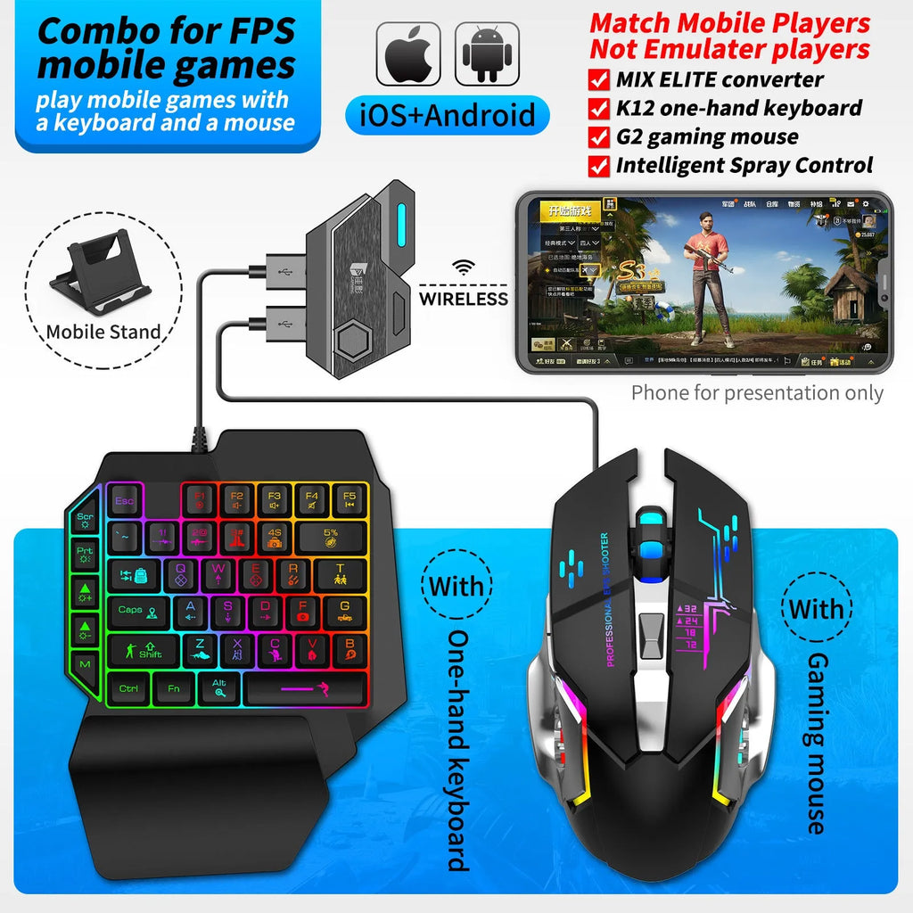 Gamwing Jiaying keyboard and mouse converter for mobile gaming with USB connection.