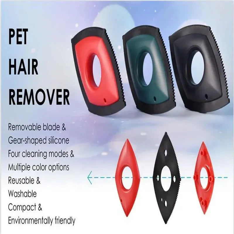 Silicone pet hair removal brush in three colours for cleaning carpets and sofas