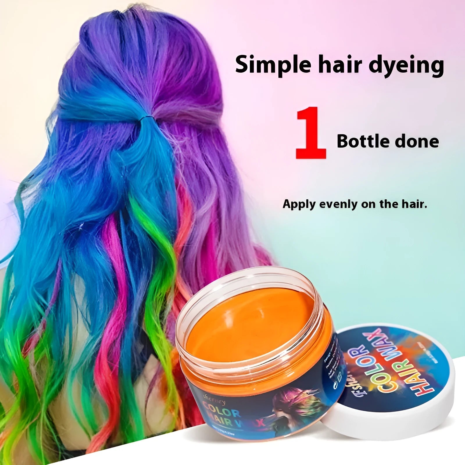120g hair styling clay in nine colour options including blue, green, purple, rose red, and granny grey