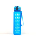 Clear plastic 1000ml sports water bottle with fruit infuser inside, in a Kawaii milk bottle shape.