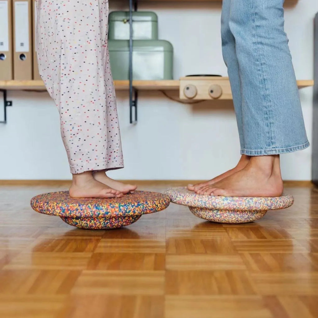 Plastic surf balance board for children with wood grain design in mixed colours