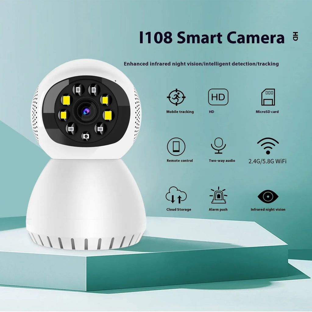 Dual-frequency wireless 1080p HD home security camera with ABS housing and mounting bracket