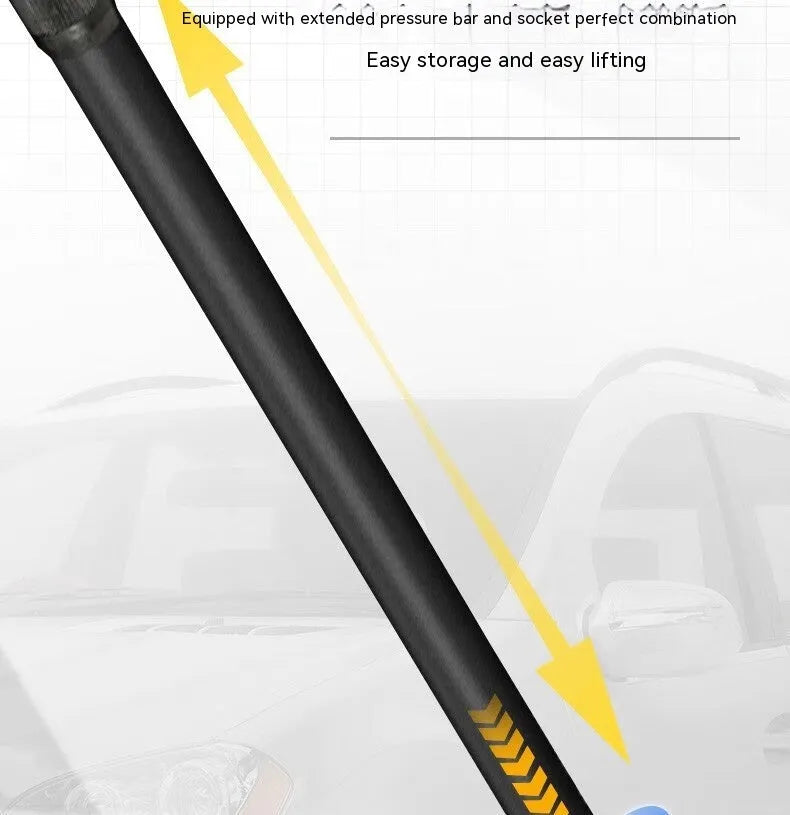 Horizontal hydraulic low profile car lifting jack with handle for tyre changes