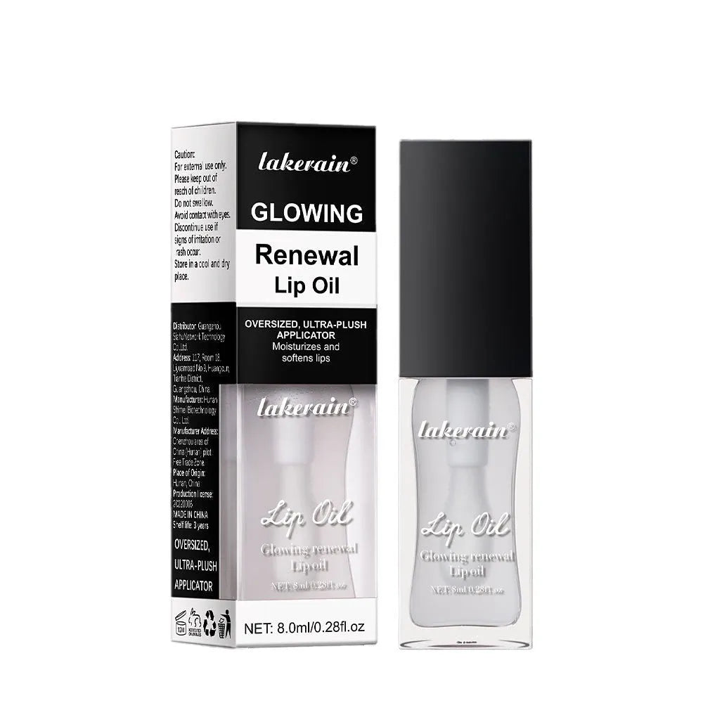 Glow Lip Gloss tube in 8ml size showing one of seven colours: Coral, Clear, Honey, Jam, Pink, Red, or Rose.