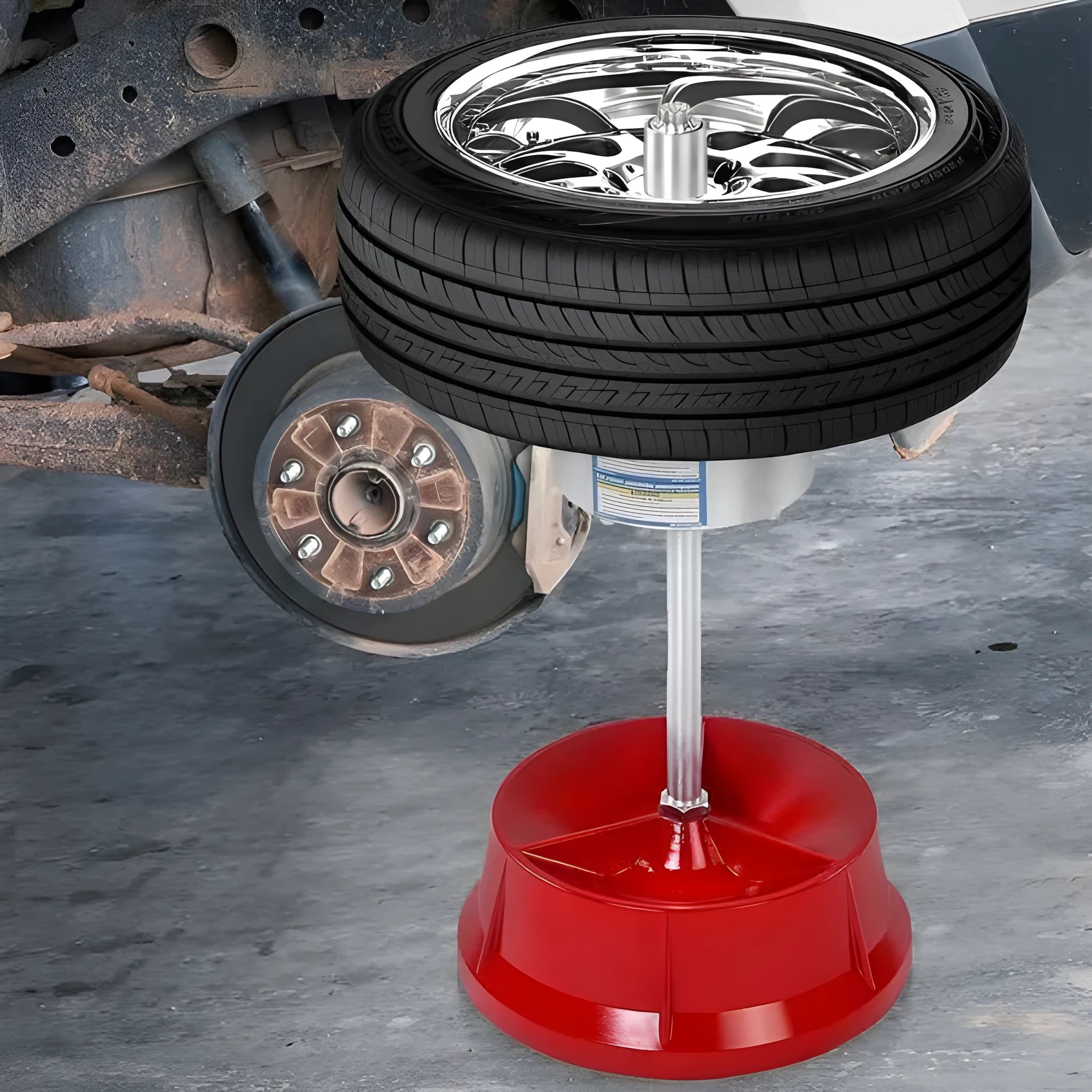 Portable wheel balancer with aluminium head and bull's-eye level for cars and trucks