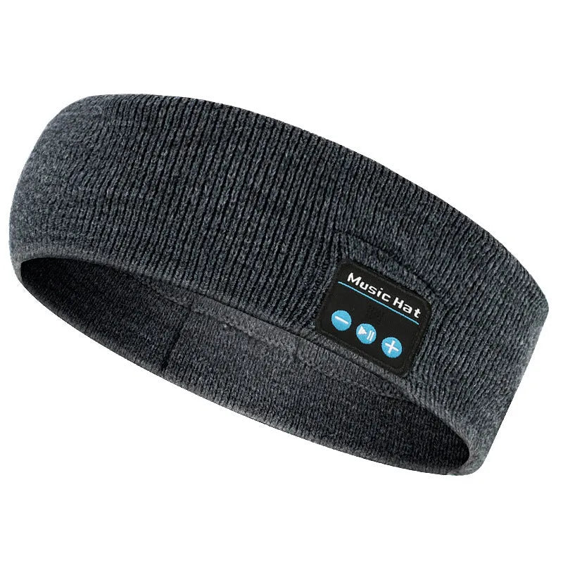 Bluetooth 5.4 eye mask sports headband with removable scarf attachment in black colour