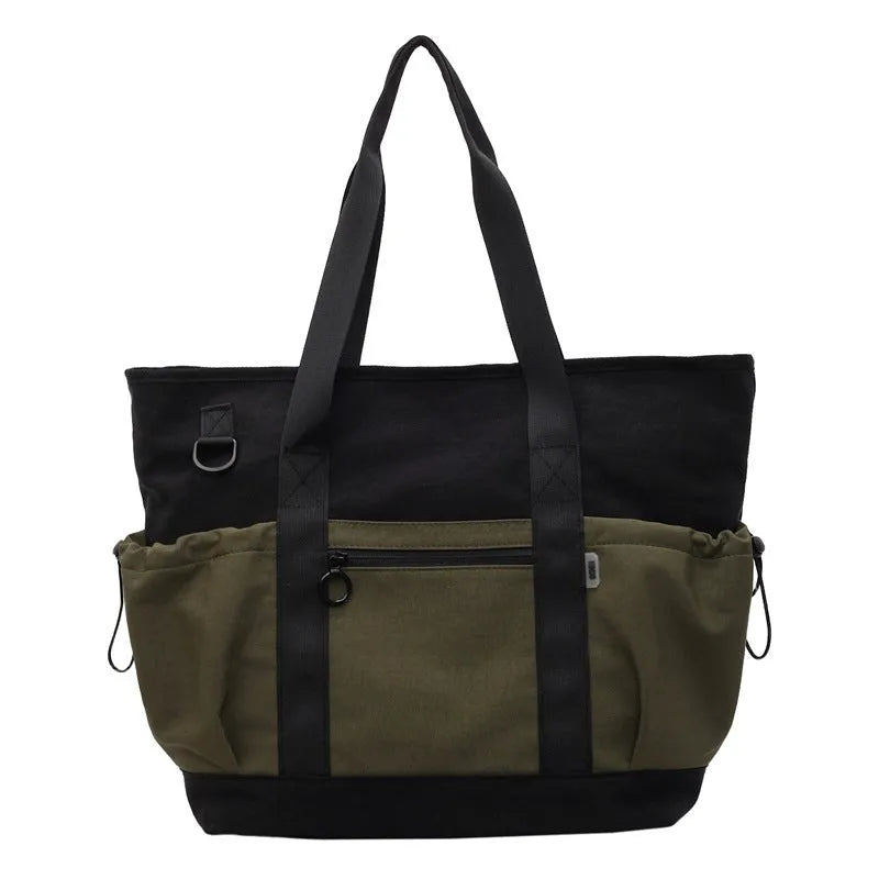 Women's lightweight oxford cloth travel bag in grey, black or green with 36-55L capacity