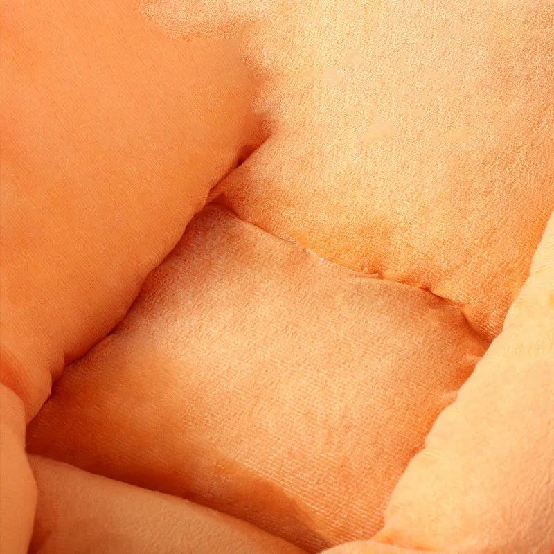Carrot dog design pet nesting bed with soft blanket in M and L sizes for small and medium pets