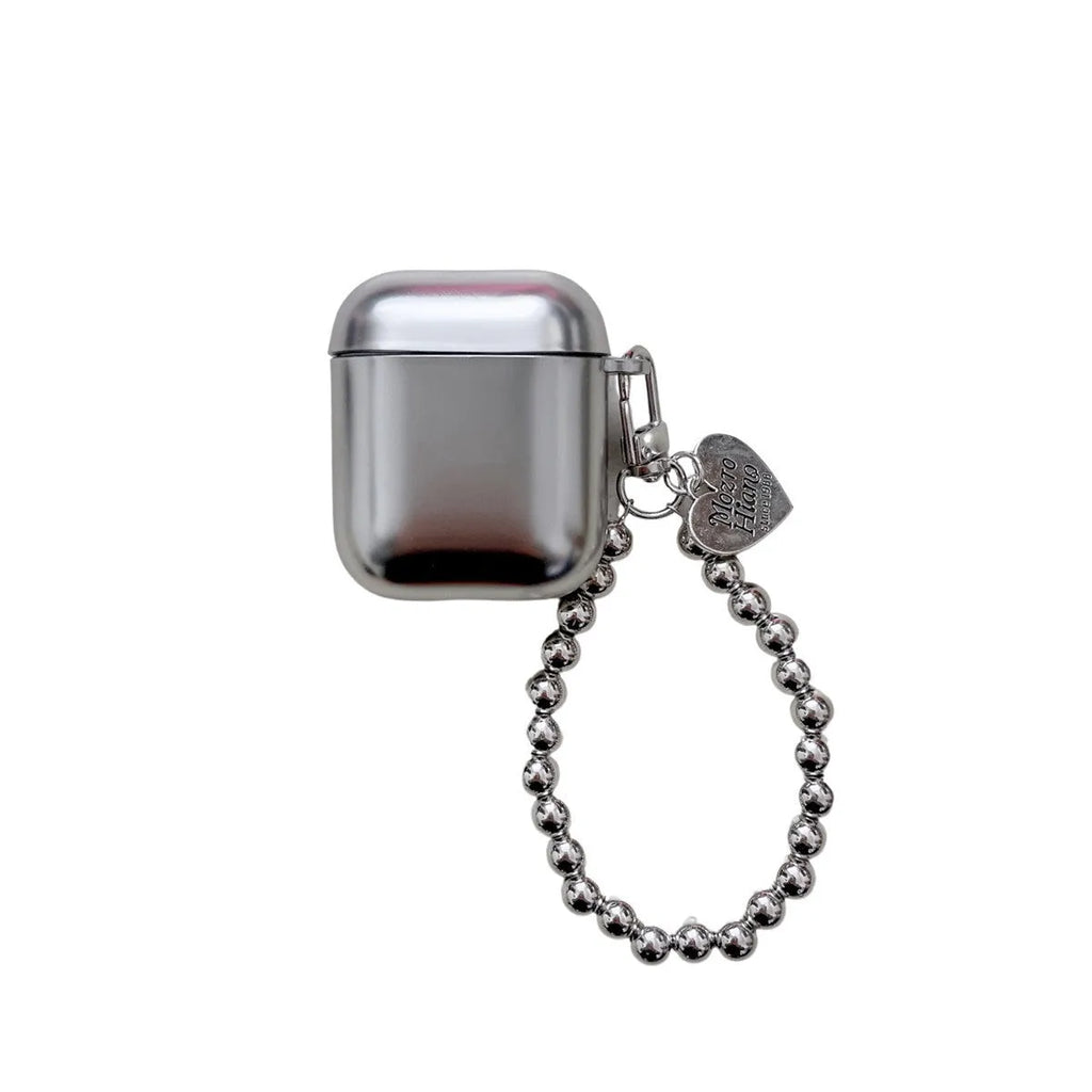 Matte plating TPU protective cover for Apple AirPods with an integrated carrying bracelet attached.