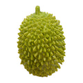 Beige, green, and yellow durian-shaped dog chew toy with textured surface for teeth cleaning
