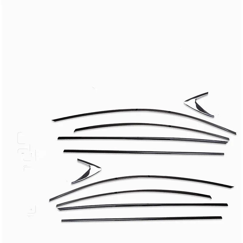 Black titanium stainless steel window trim strip, a complete set of linear moulding for framing windows.