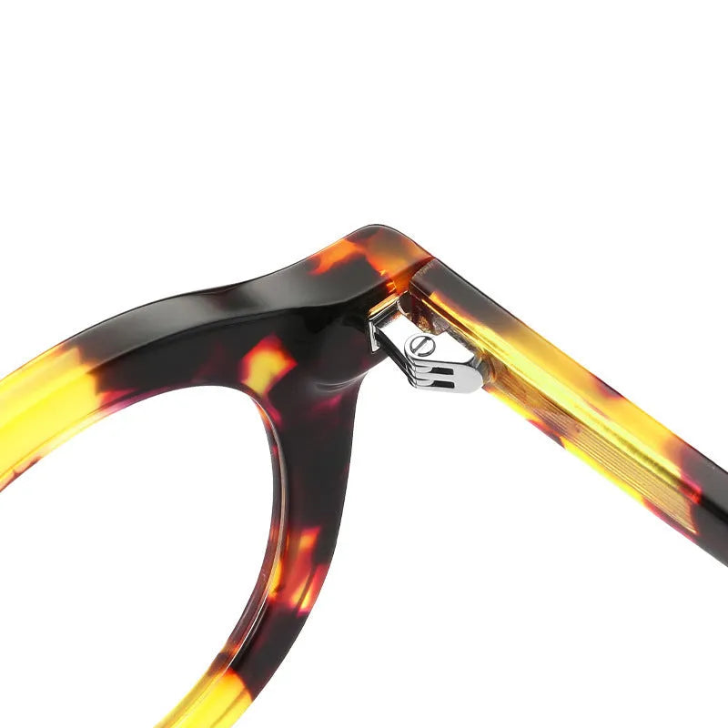 Plate frame glasses with colour stitching in hip-hop style box design