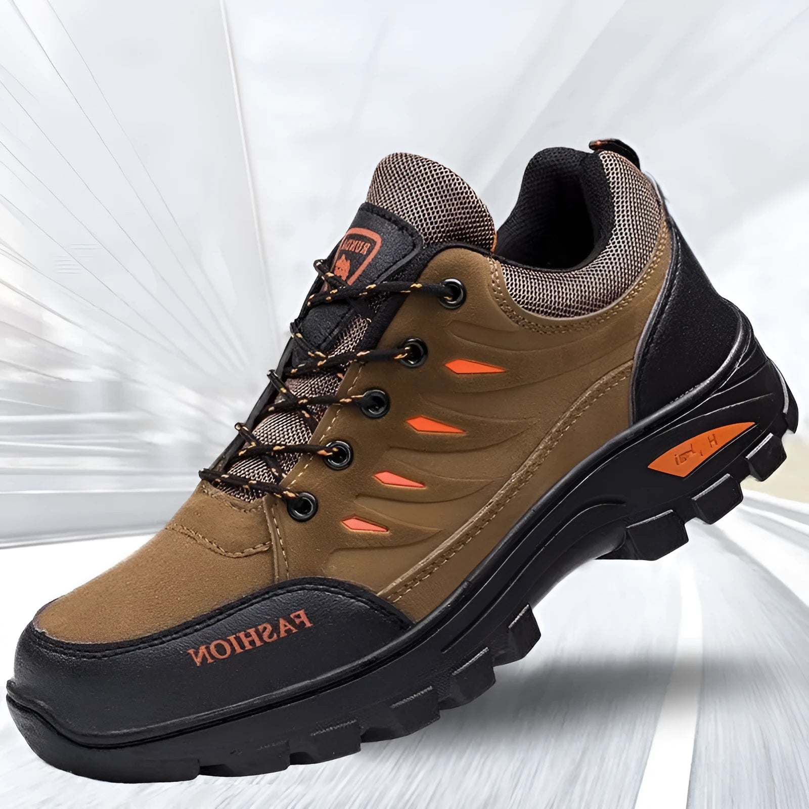 Men's suede hiking sneakers with rubber sole and mid-top design in multiple colour options