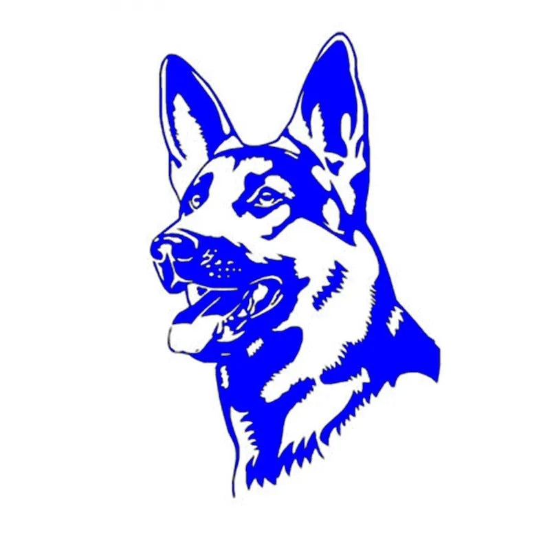 Reflective hunting dog Alsace Shepherd vinyl car sticker in multiple colour options