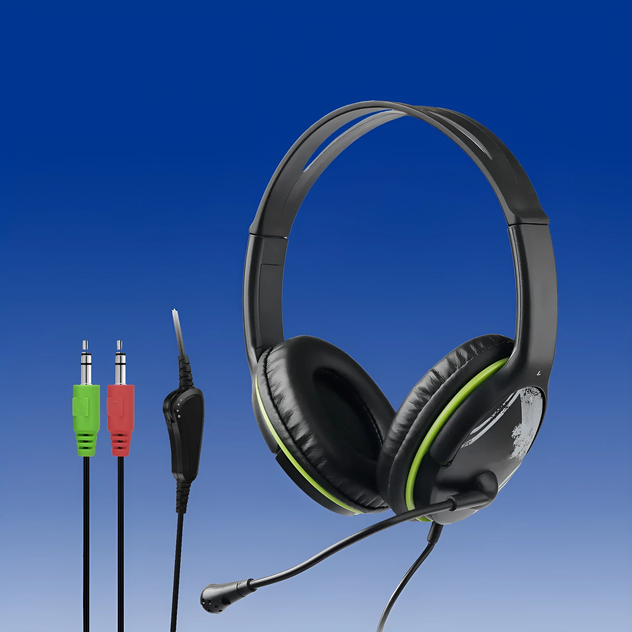 Wired PC headset with headband, 40mm speakers, black colour, PU earmuffs