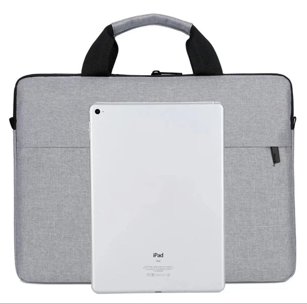 Grey Oxford cloth men's laptop bag with protective interior lining
