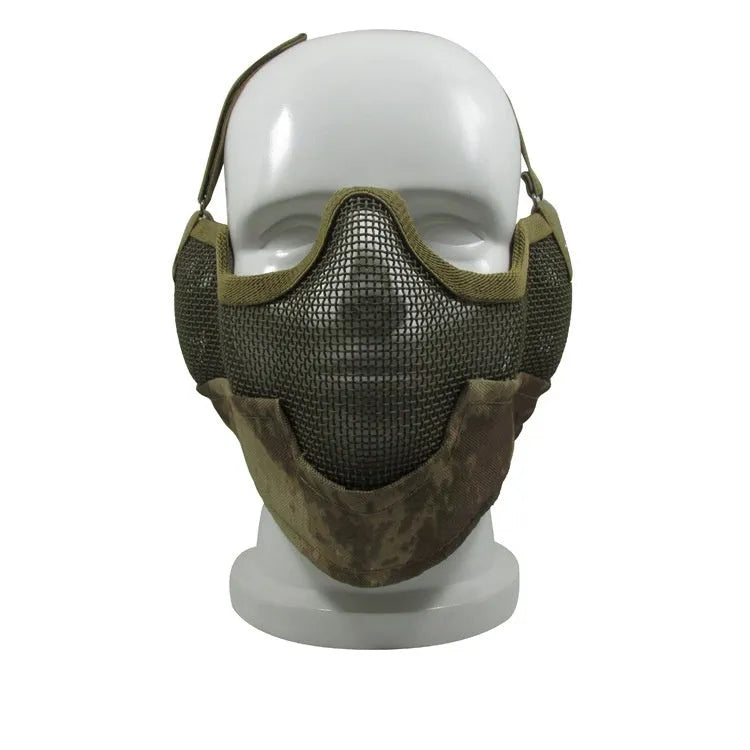 Carbon steel protective face mask for outdoor tactical sports in various colour options