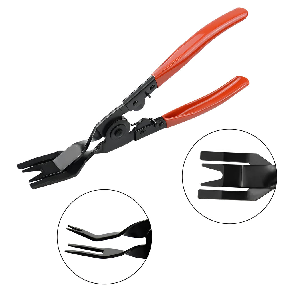 Red handle steel automotive clip driver tool with light switch pliers for General Motors door panels